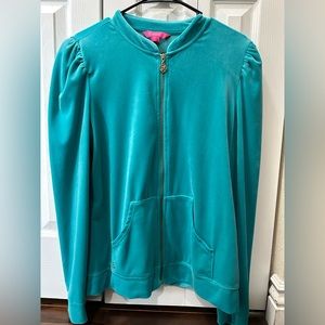 Lilly Pulitzer Velour Zip-up Jacket size L